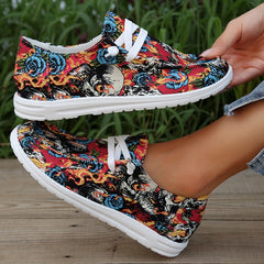 Colorful Halloween Print Low Top Walking Shoes