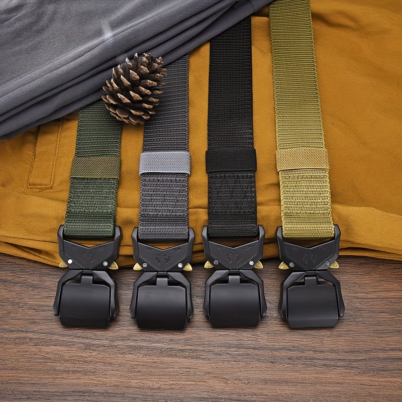 Functional Outdoor Sports Imitated Nylon Tactical Belt Alloy Snap
