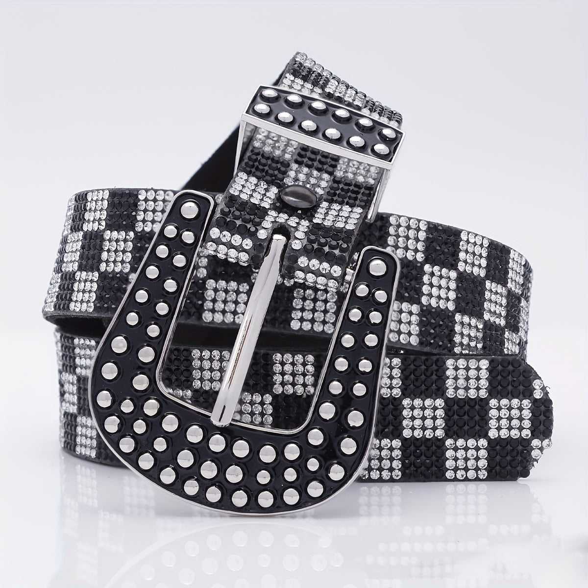 Vintage Rhinestone Belt Women's Y2K Hip Hop Jeans Pants Waistband