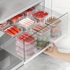 Fridge Storage Containers - Food Keeper Tray Case - Set of 4