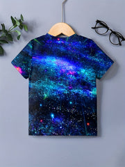 Boy's 3D Galaxy Graphic T shirt Casual Loose Tee For Summer
