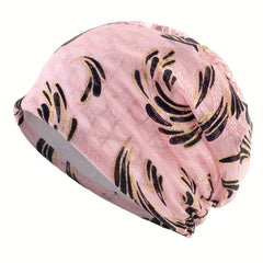 Lace Embroidery Beanie Vintage Elastic Turban Casual Head Wrap Soft Bonnet