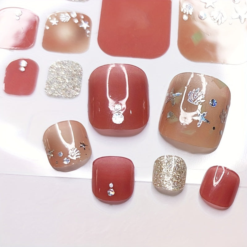5 Full Wraps Toe Nail Polish Stickers with Nail Files