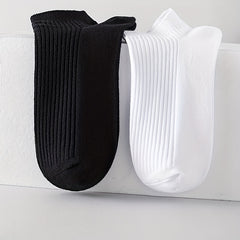 5 Pairs Ribbed Ankle Socks Soft Lightweight All Match Women's Stockings