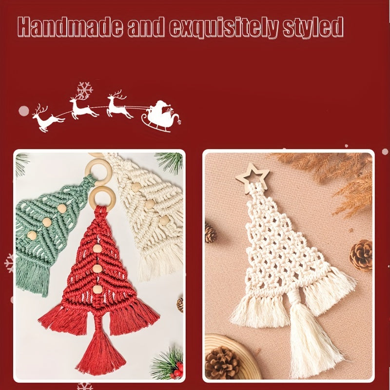 3pcs Christmas Tree Macrame Cords Kit DIY Arts And Crafts Decoration