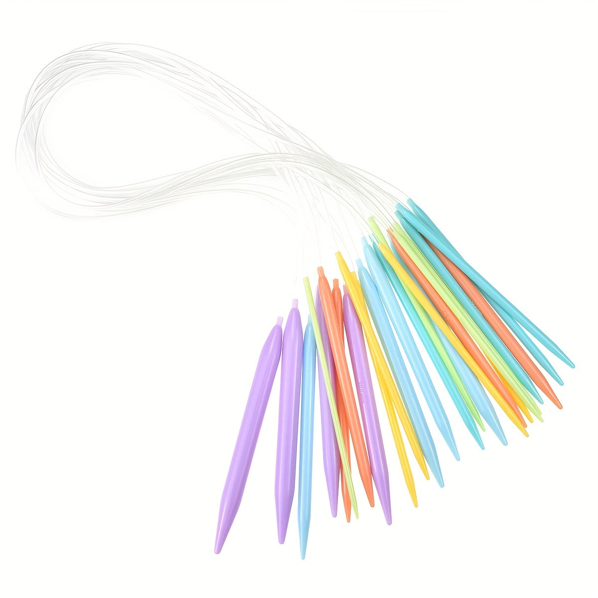 12pcs Soft Plastic Tube Round Knitting Needle Set 3.5mm-12mm Random Needle Croch