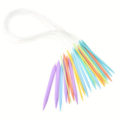 12pcs Soft Plastic Tube Round Knitting Needle Set 3.5mm-12mm Random Needle Croch