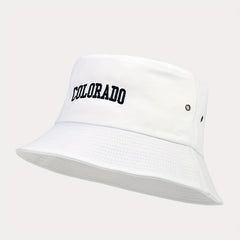 Letter Embroidery Bucket Hat UV Protection Sunshade Basin Hat