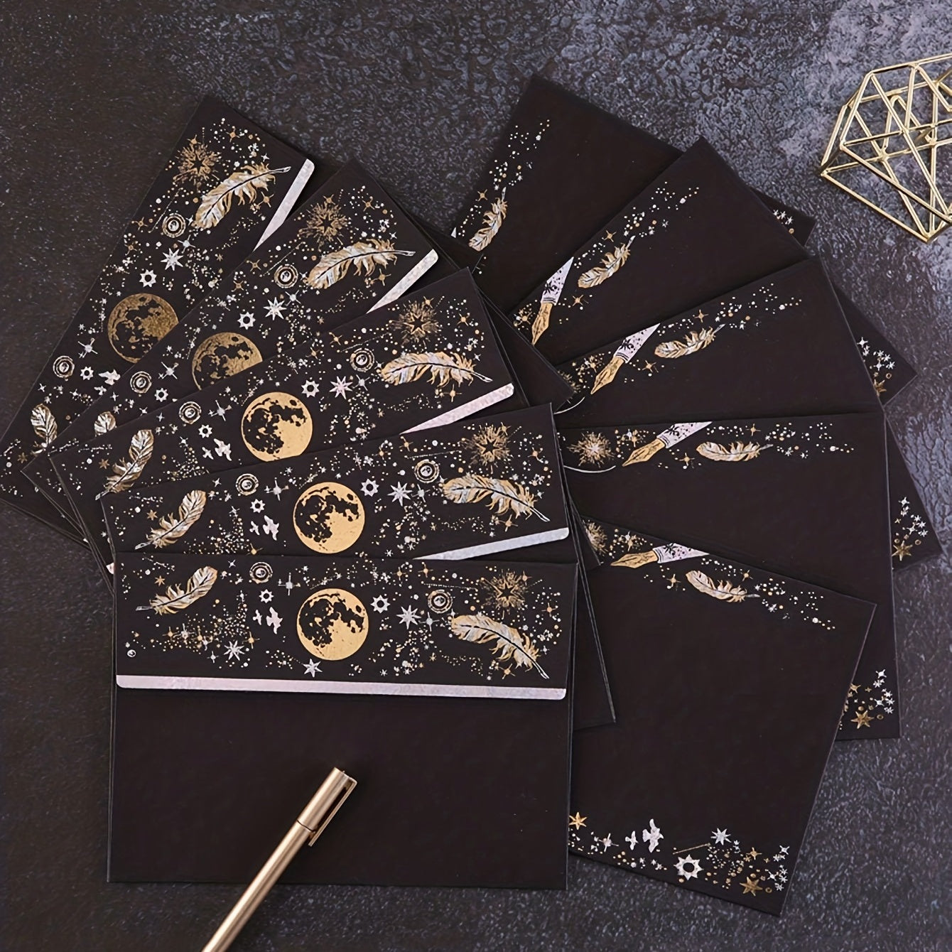 Retro Bronzing Envelopes and Letter Paper Set