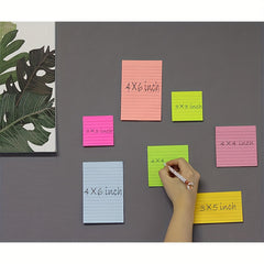 50 Lined Sticky Notes Bright Colors 10 16X15 24 Cm Self Adhesive Note Pad