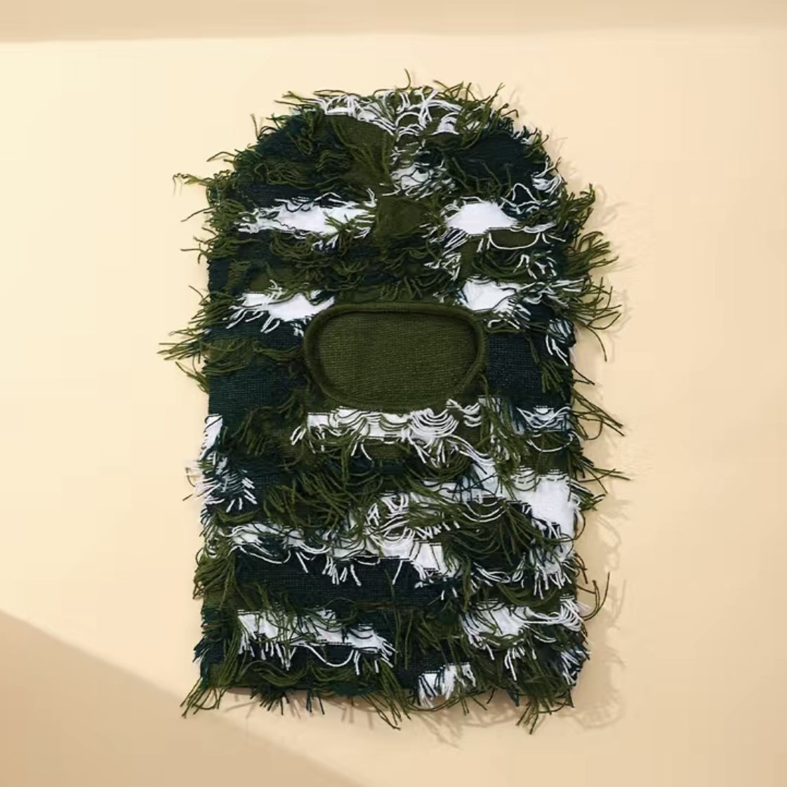 Distressed Knitted Full Face Mask Ski Shiesty Mask Camouflage Fleece Mask