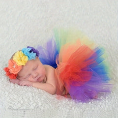 Rainbow Tutu Skirt for Newborn Girls - Perfect for First Birthday