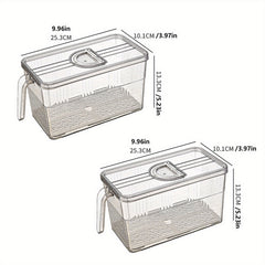 Set of 2 Large Food Storage Containers with Lid and Handle