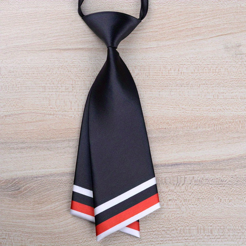 1pc Solid Necktie Classic Pre tied Neck Tie College Style Adjustable