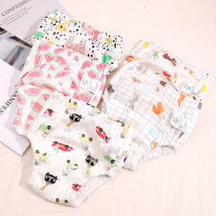 5pcs Baby Fabric Animal Waterproof Diaper Pockets Training Pants