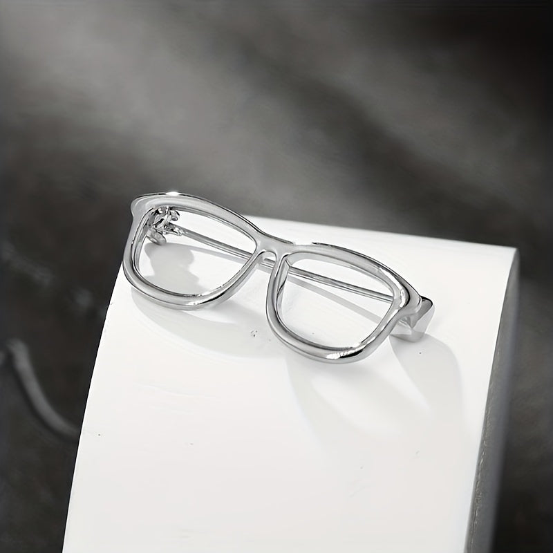 Men's Portable Hollow Out Glasses Frame Pin Mini Glasses Pin