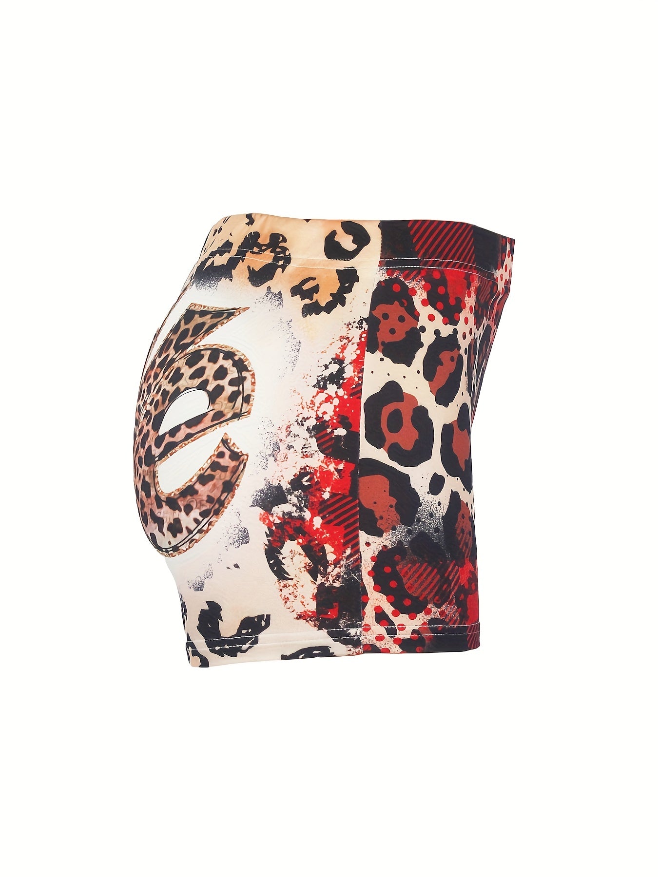  Sexy Shorts Women's Plaid & Leopard Print High Rise Stretch Shorts