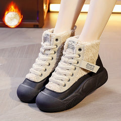 Women's Fleece Snow Boots Comfortable High Board Shoes