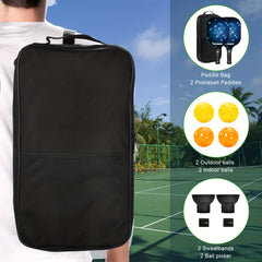 Complete Pickleball Set - Paddles, Balls, Sweatbands, Ball Pickers