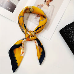 70cm Small Square Print Scarf Casual Neckerchief Women's Warm Shawl