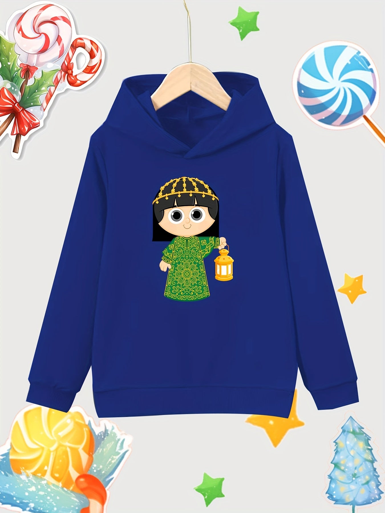 Girl Lantern Print Hooded Sweatshirt