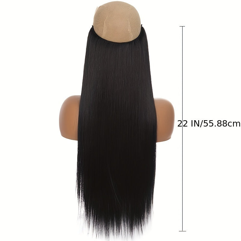 55 88 Cm No Clips Curly Hair Extension Fish Wire Natural Look Hairpiece