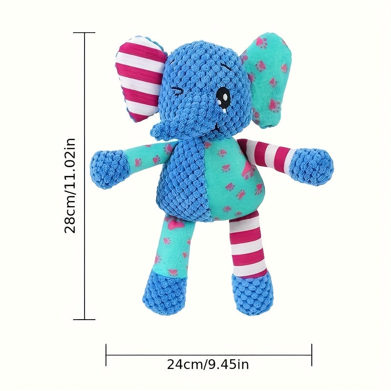 Cute Elephant Plush Toy Durable Soft Squeaky Stuffed Animal