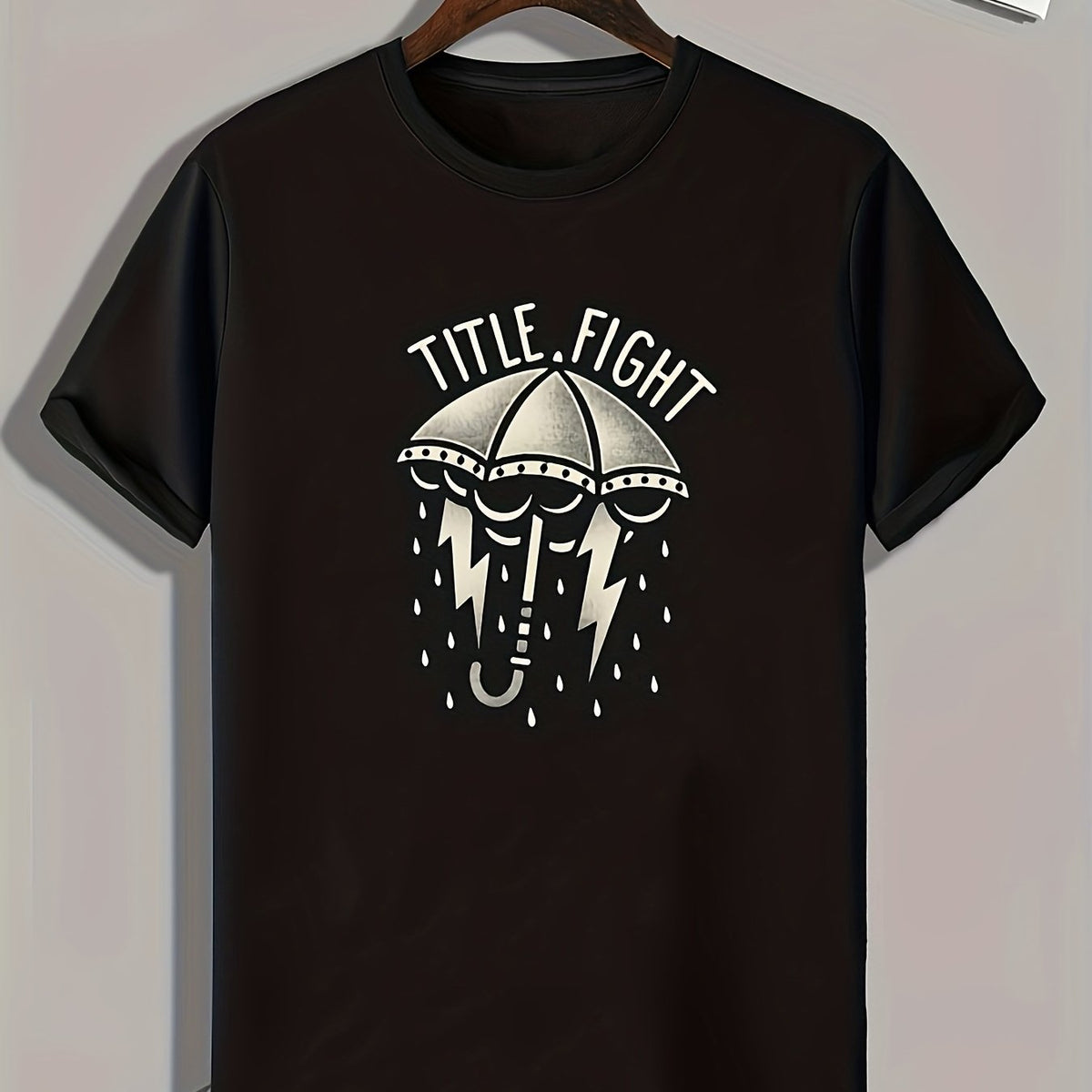 Men's Umbrella Print Graphic T-shirt for Summer