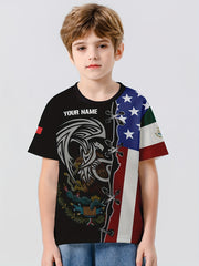 Eagle And Flag 3D Print Boy's Casual Tees Short Sleeve Crew Neck T shirt