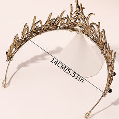 Faux Pearls Crystal Tiara Crown Prom Hair Accessory