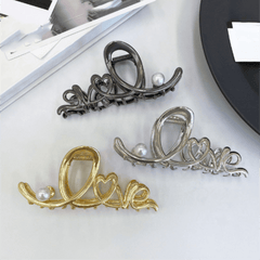 3pcs Alloy Wavy Heart Shaped Hair Claw Hair Sweet Claw