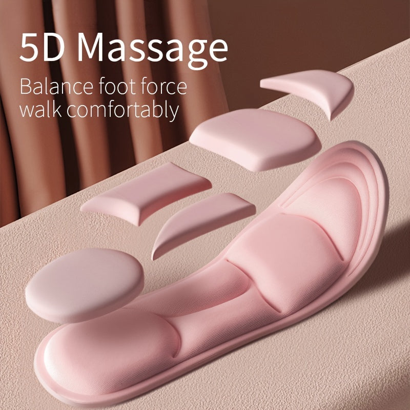 Memory Foam 5D Sport Insoles Men Women Deodorant Breathable Cushion Running