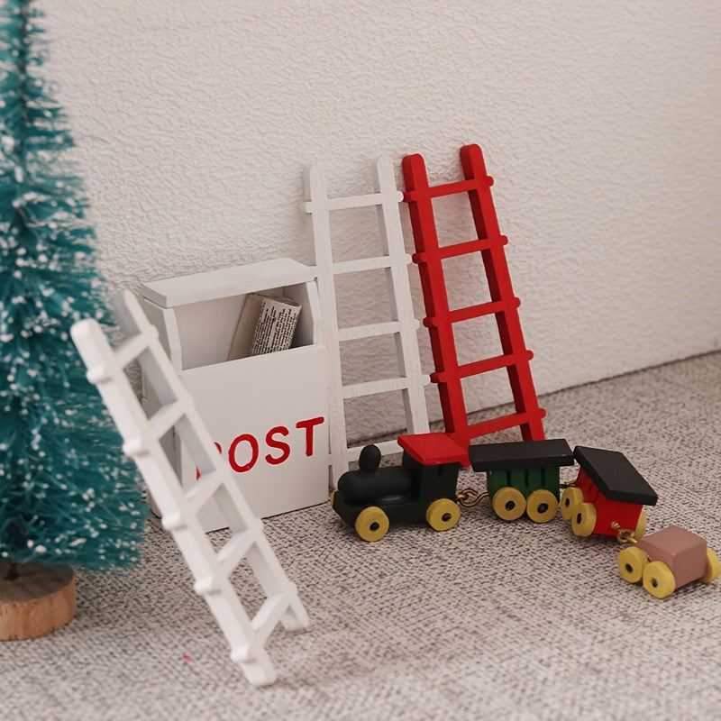 1pc Wooden Ladder Model Dollhouse 1:12 Scale OB11 BJD Collectibles