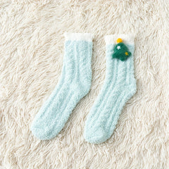 3 Pairs Dolls Decor Fuzzy Socks Women's Stockings & Hosiery
