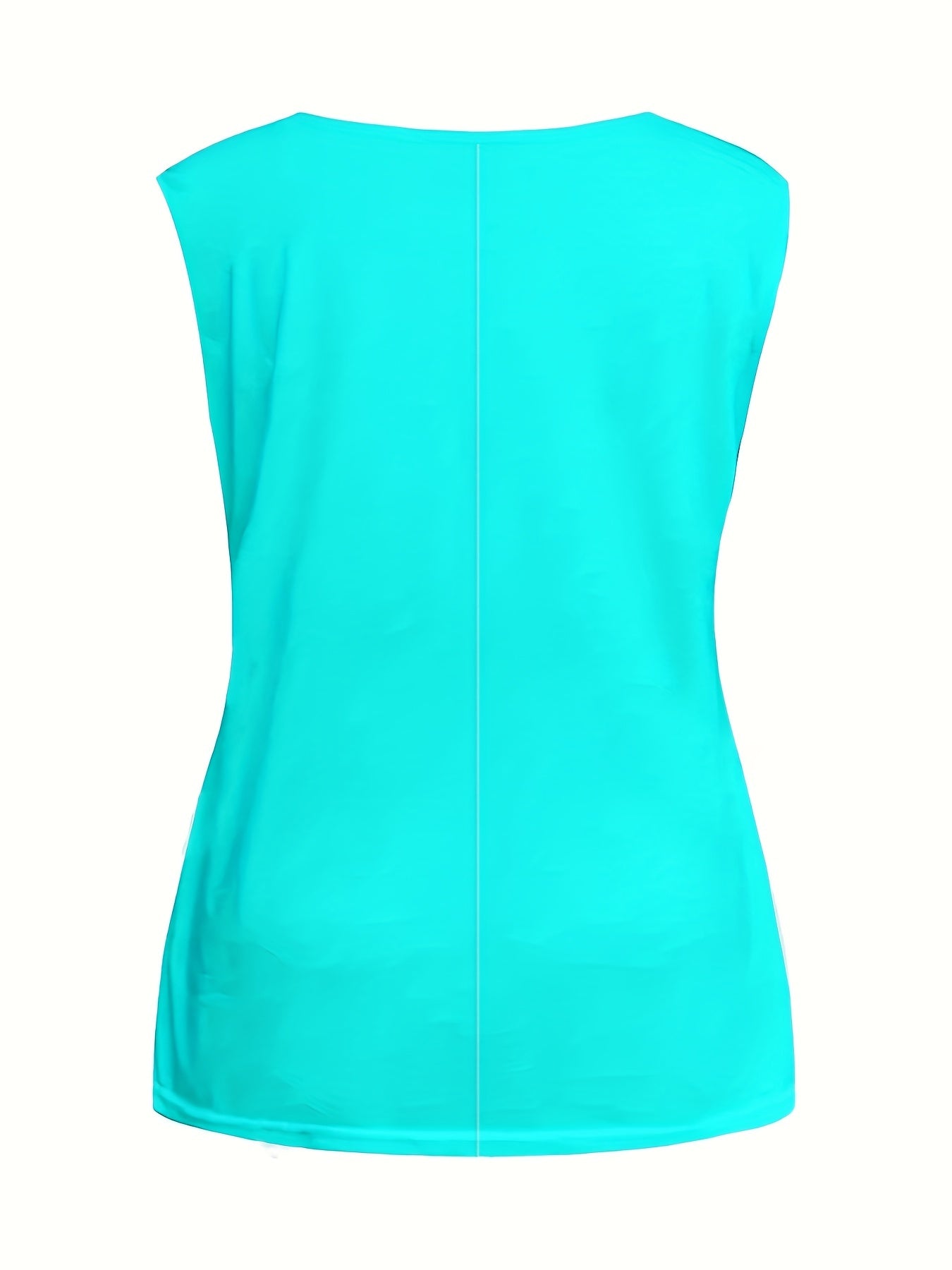  Colorblock Leopard Print V Neck Tank Top