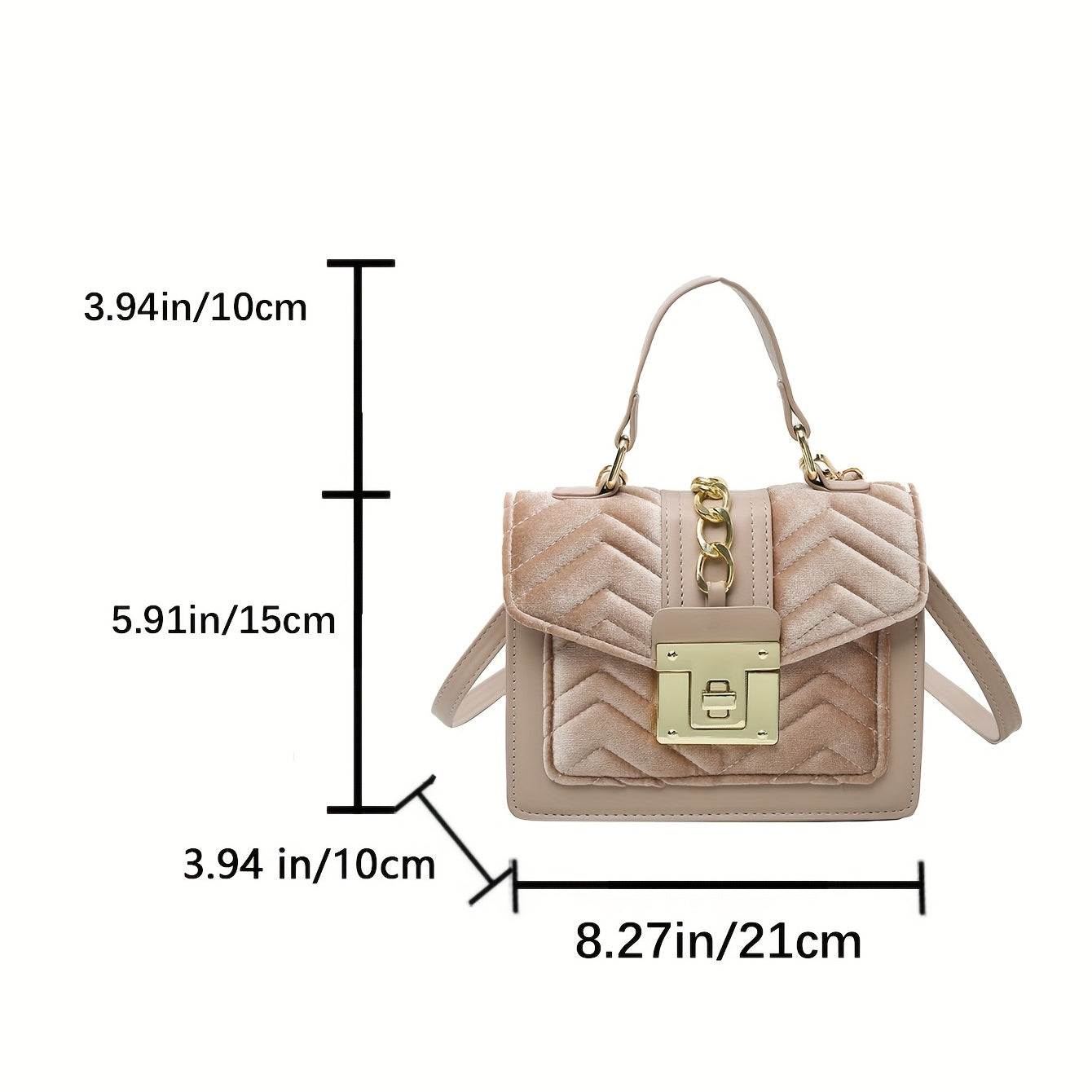 Minimalist Square Shoulder Bag Classic Flap Satchel Bag