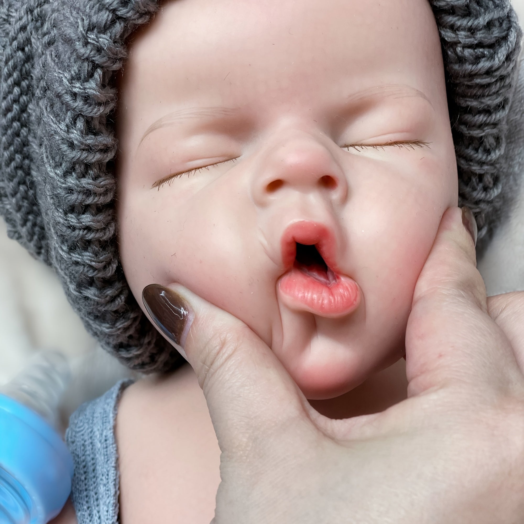 20Inch Reborn Dolls Open Mouth Realistic Full Body Silicone Bebe Washable