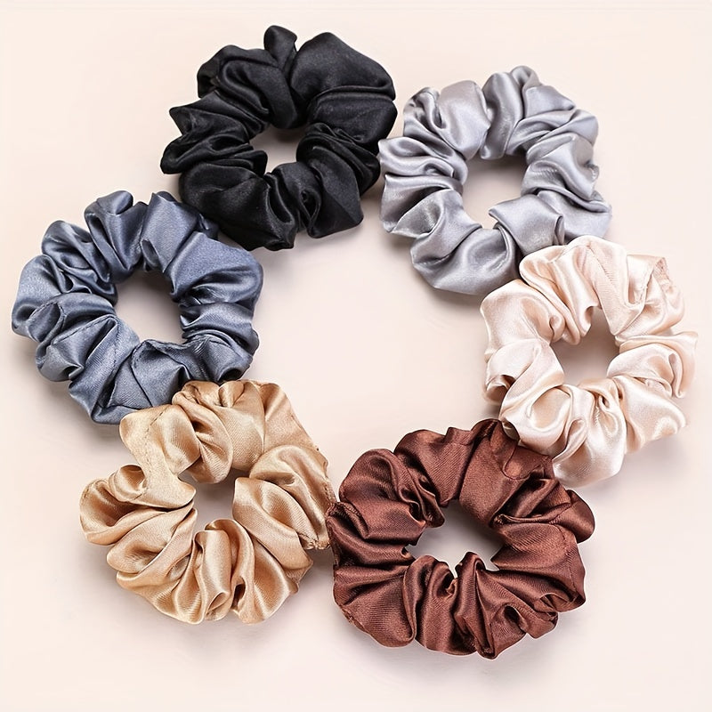 12pcs Mixed Satin Hair Tie Elastic Scrunchie Hair Rope Accessory