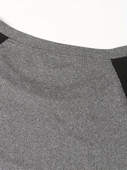  Colorblock Raglan Sleeve Nightdress with Pockets