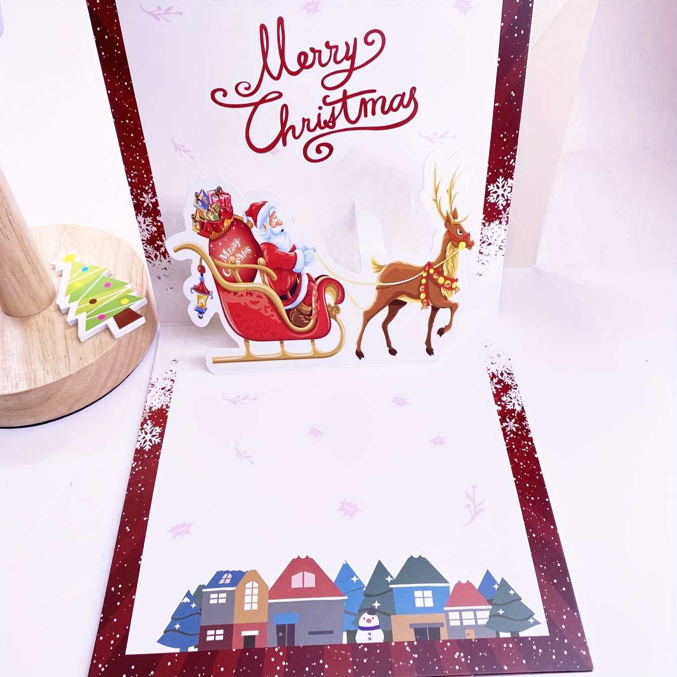 Set of 6 Cartoon Christmas Cards with Envelopes