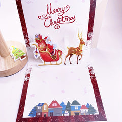 Set of 6 Cartoon Christmas Cards with Envelopes