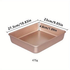 Rectangular Baking Pan Carbon Steel Cake Pizza Pan Golden Baking Pan