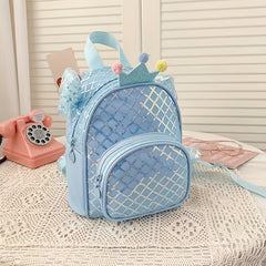 Kids Crown Grid Sequin Backpack
