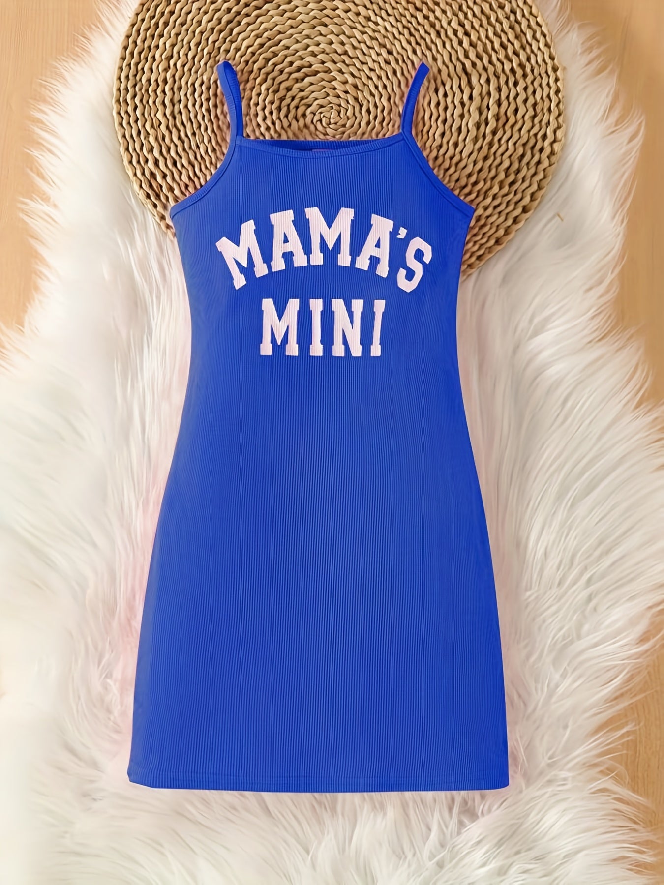 Ribbed Knit ''Mama's Mini'' Bodycon Cami Dress for Summer