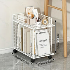 Floor Book Storage Rack With Movable Bookshelf