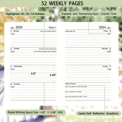 2023 A4 Week To View Diary PU Leather Hard Cover January-December
