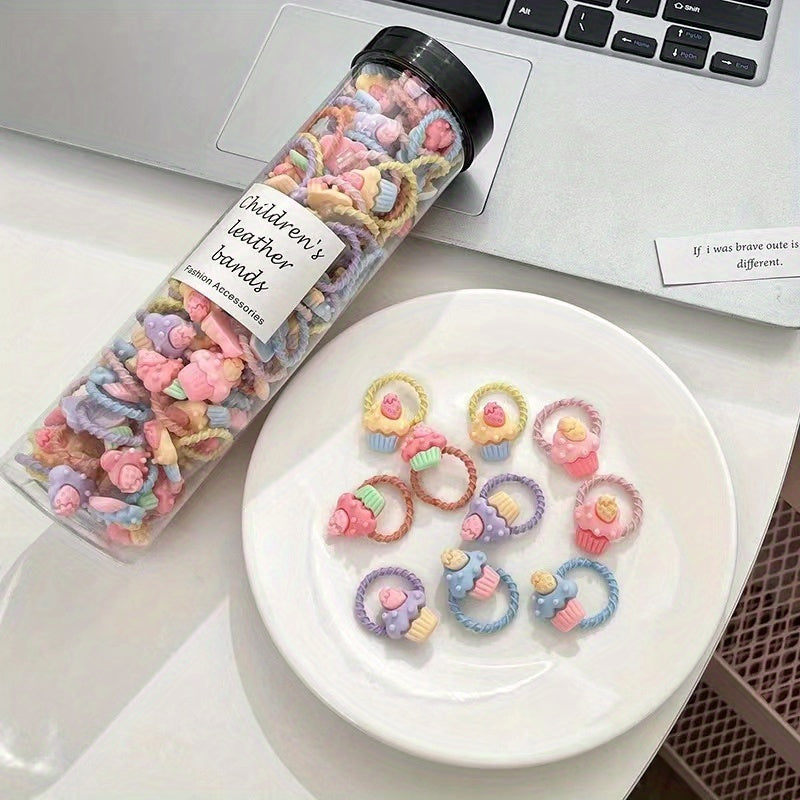20pcs Cartoon Fruits Hair Tie for Girls Women