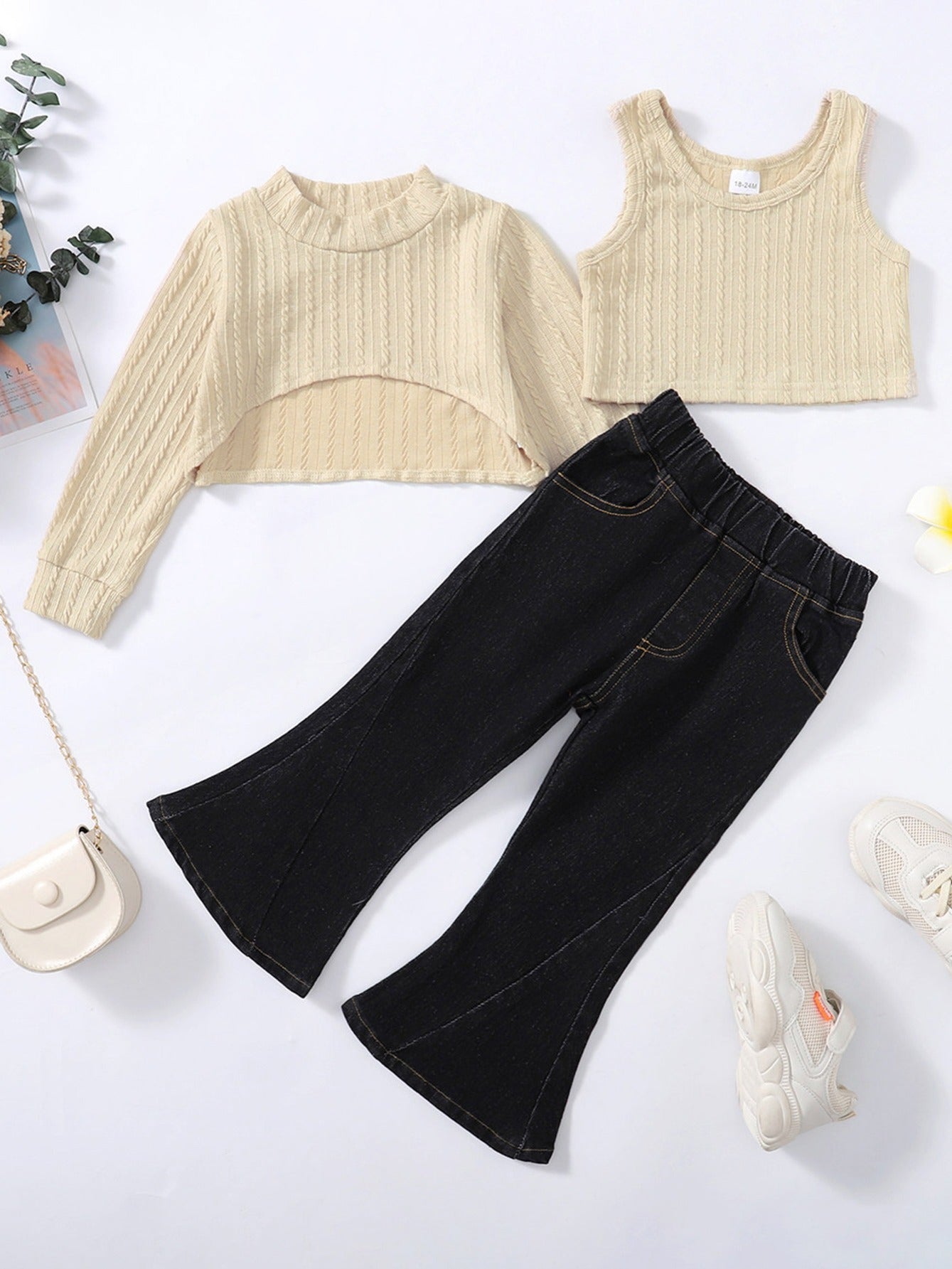 Girls Turtleneck Top & Jeans Set