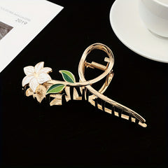 Alloy Flower Hair Claw Clip Strong Hold Grip Hair Jaw Clip Thick Hair