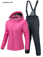 Windproof Ski Set Hooded Jacket & Trouser Women's Activewear
